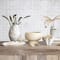 Hello Honey® 7.5" Cream Reactive Glaze Round Stoneware Ruffled Bowl
